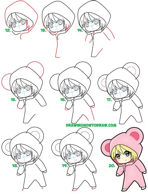 anime chibi how to draw|cute anime chibi girl drawing.